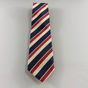 Lands' End Sixth Royal Lancers Navy / Red Striped Men's Tie 3 1/4' x 60" Vintage